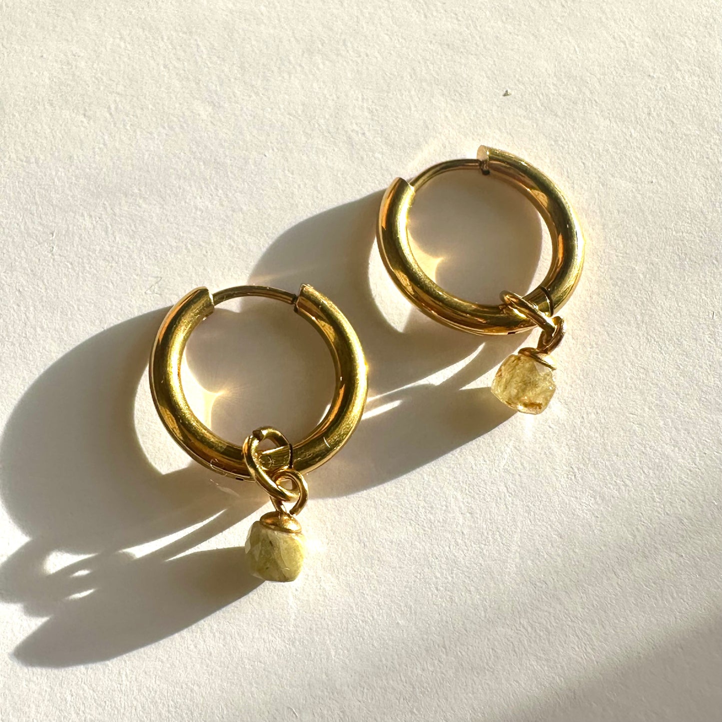 Diopside Detachable Charm Hoop Earrings