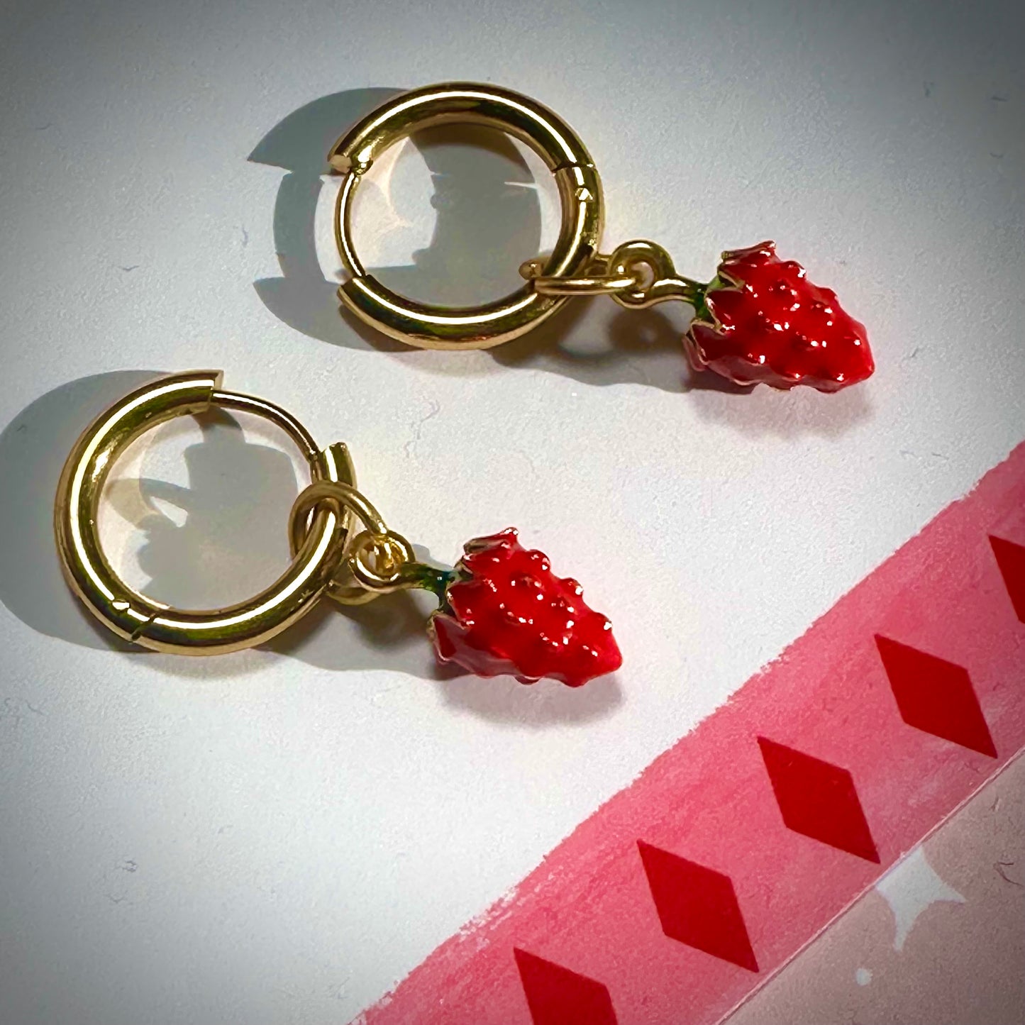 The Mundane Brighton Gift shop - Strawberry earrings - Gifts for her - Gift for Valentines - gift for birthday - 2