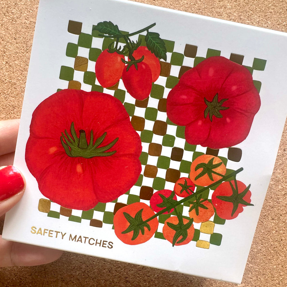 Mediterranean Tomato Gold Foil Luxury Match Boxes