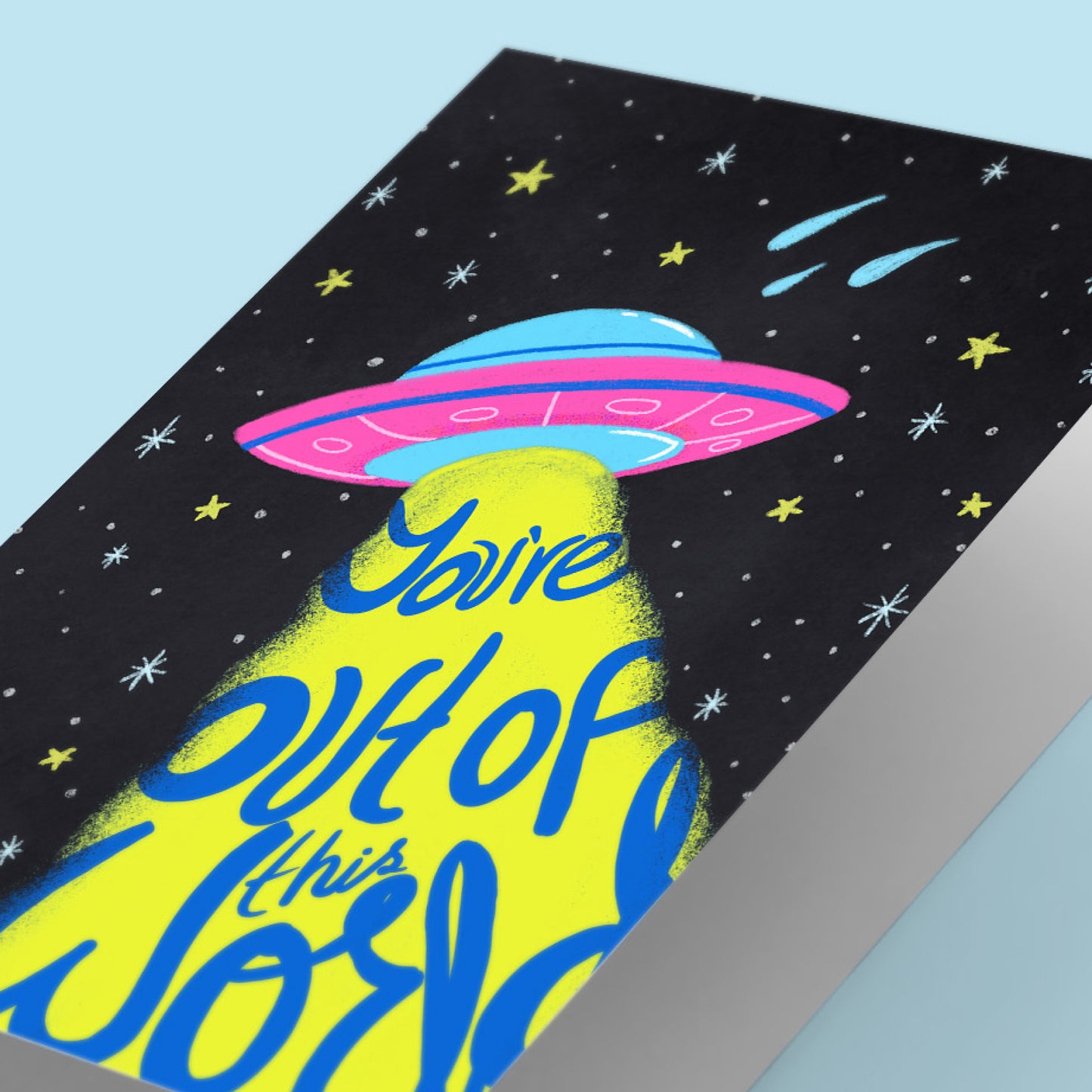 Out of This World Space Ship Card Birthday Greeting Card
