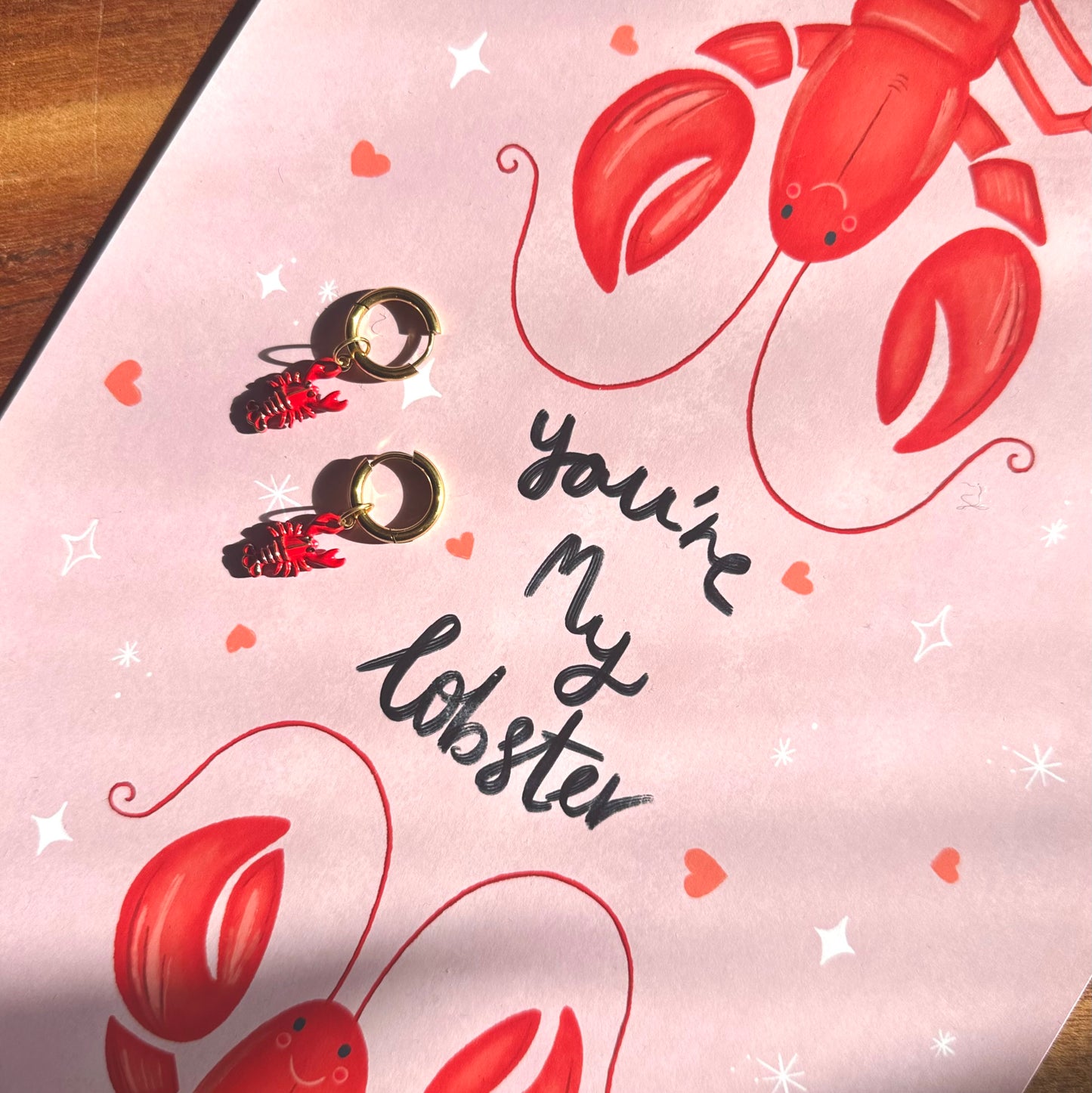 The Mundane Brighton Gift shop - Lobster earrings & art print - Gifts for her