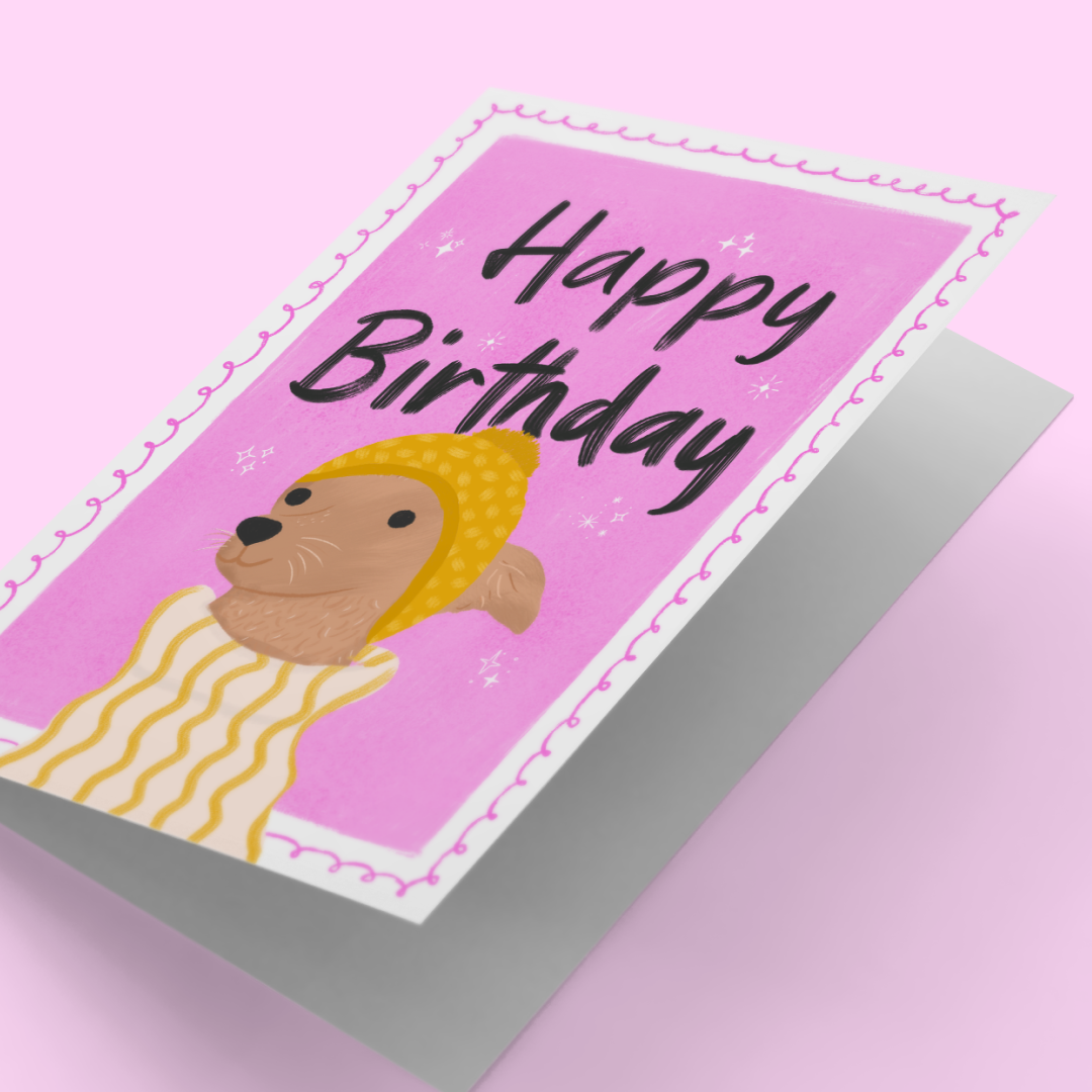 Dog in Cosy Outfit Birthday Card