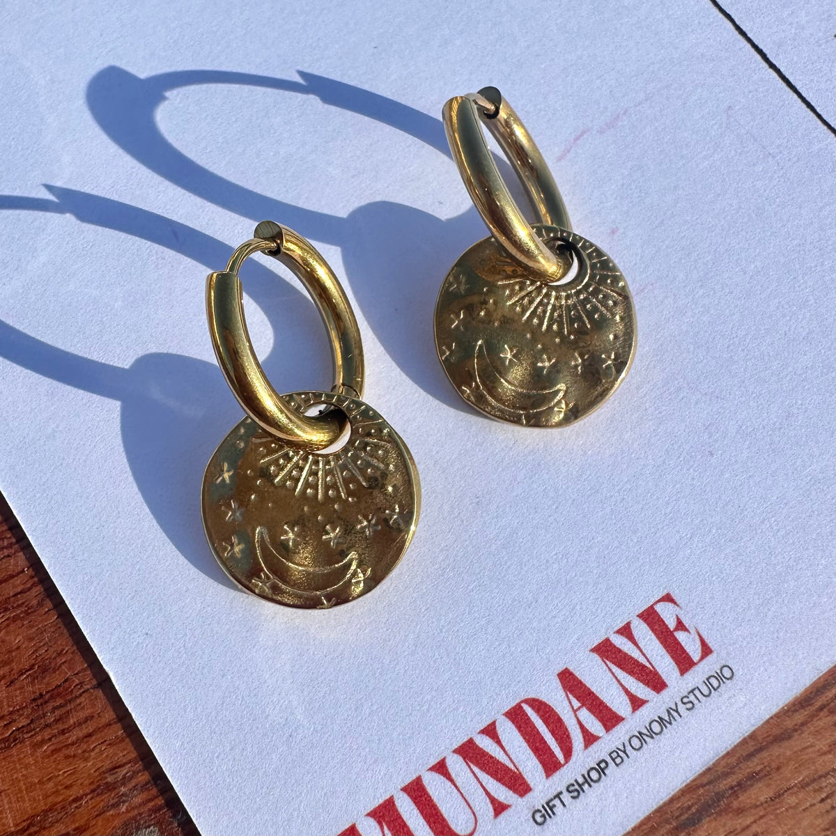 Moon & Stars Detachable Charm Hoop Earrings