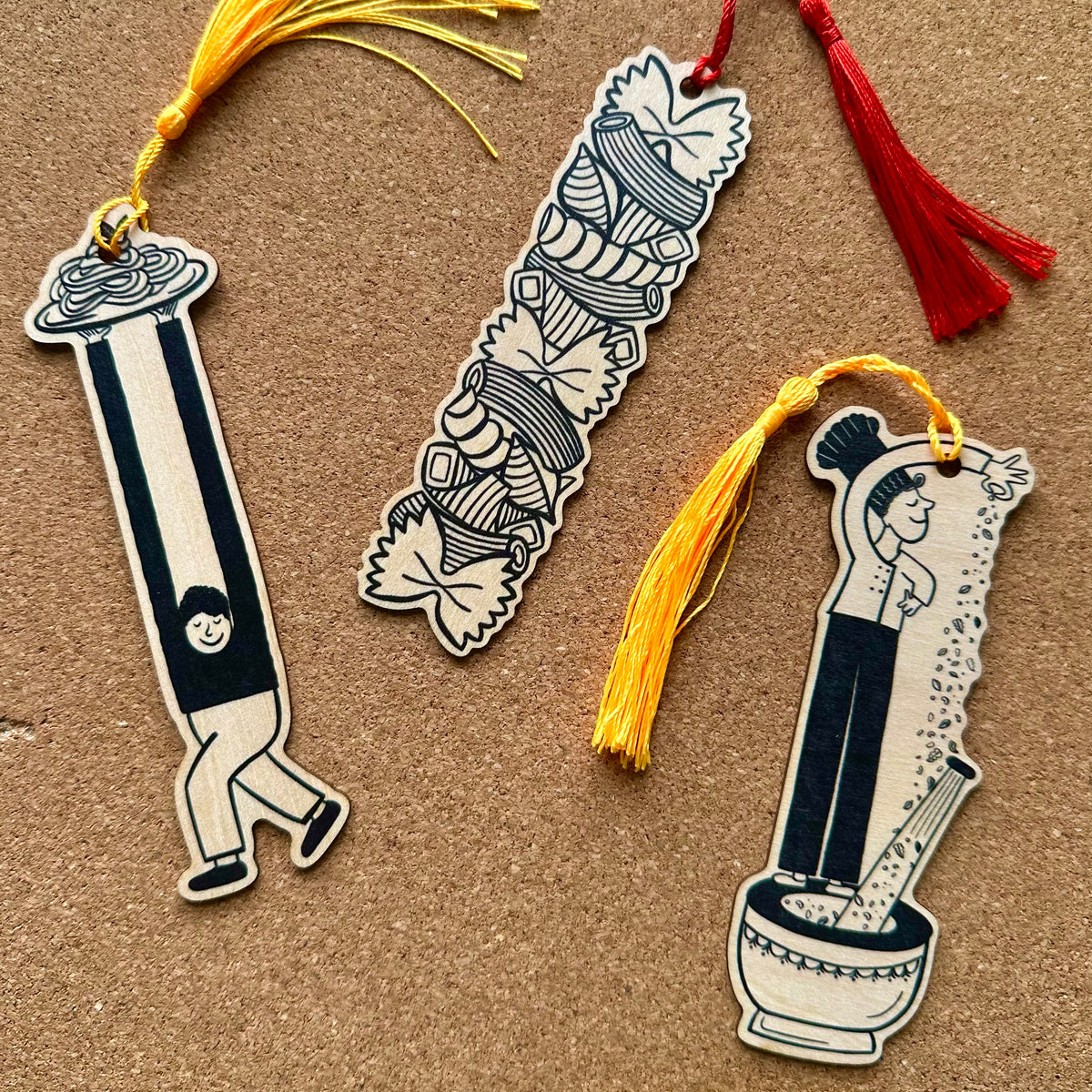 Wooden - Crazy Pasta Bookmarks Book Mark