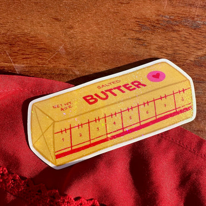 Salted Butter Vinyl Rainbow Glitter Sticker