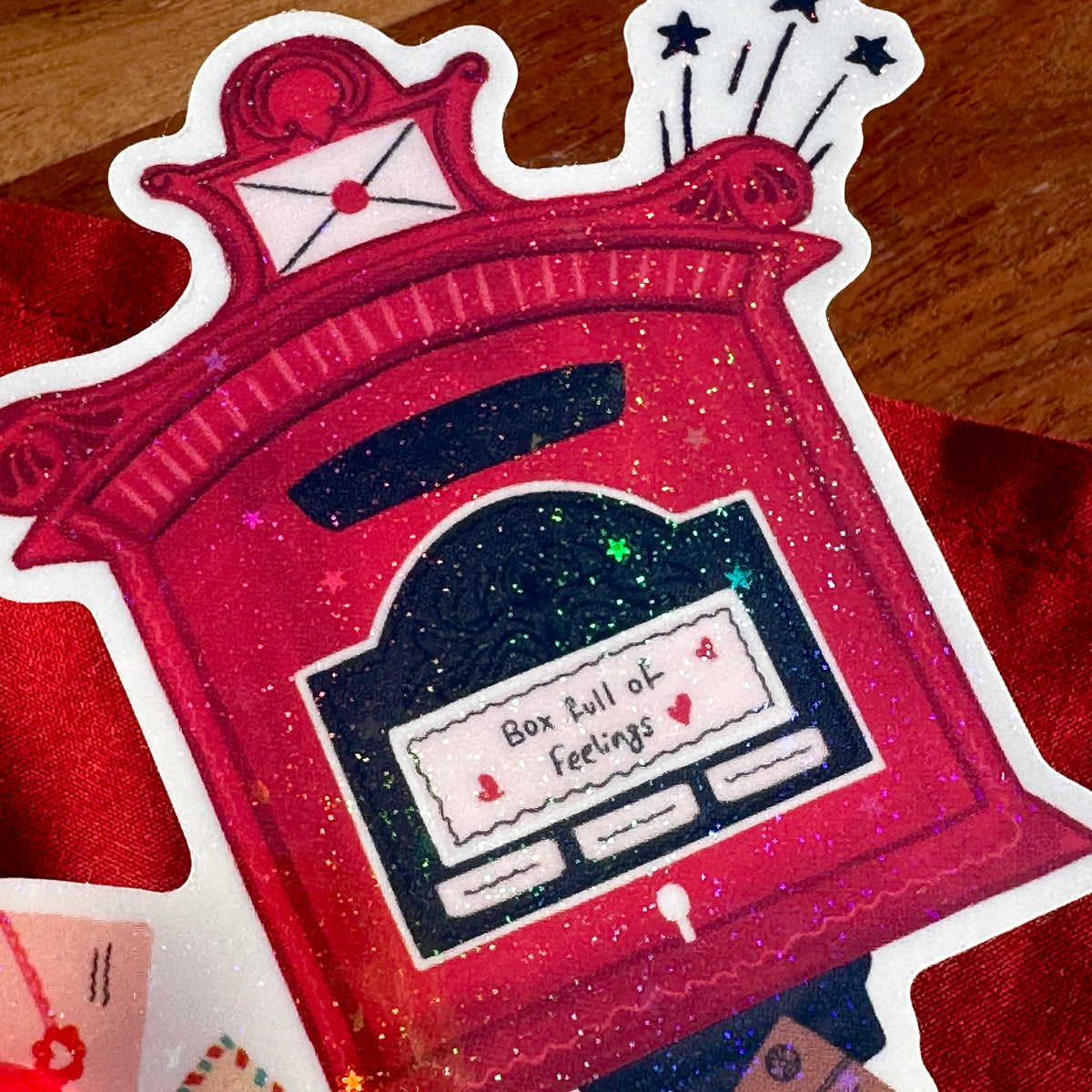 Box of feelings Vinyl Rainbow Glitter Sticker