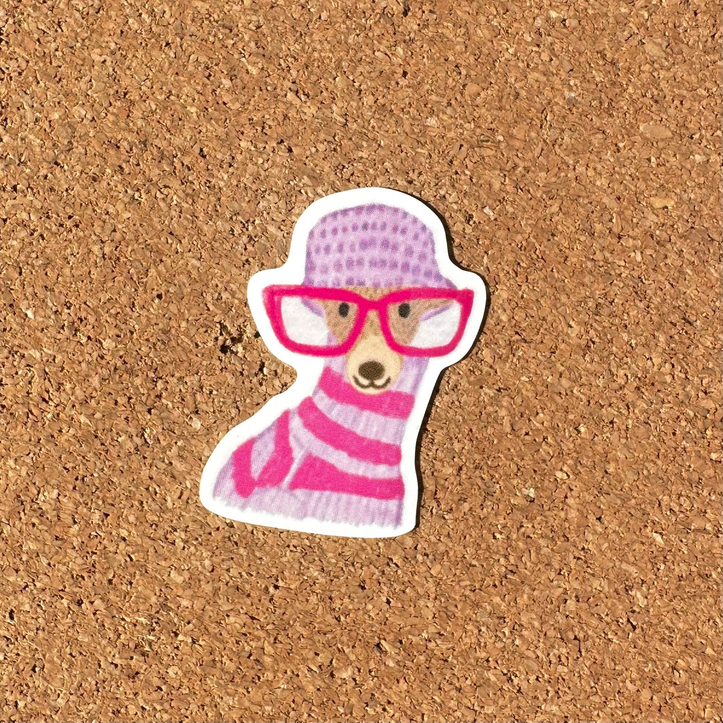 Stylish Greyhound in Glasses & Beanie Vinyl Sticker
