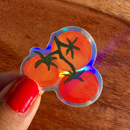 Bunch of Tomatoes Vinyl Holographic Sticker