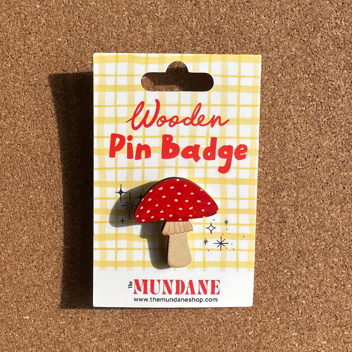 Woodland Mushroom Wooden Pin