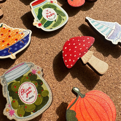Olive You So Much Wooden Pin