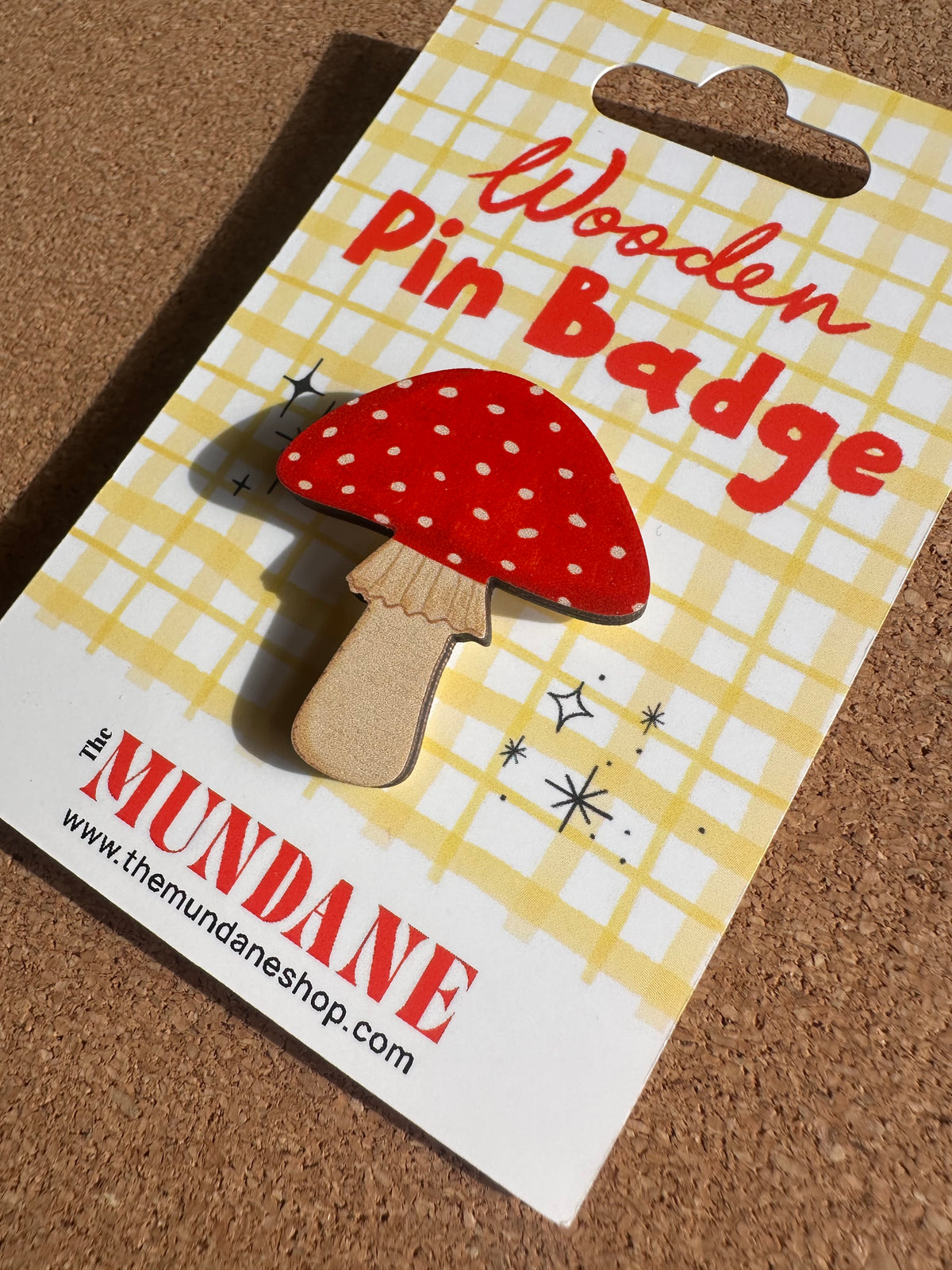 Woodland Mushroom Wooden Pin