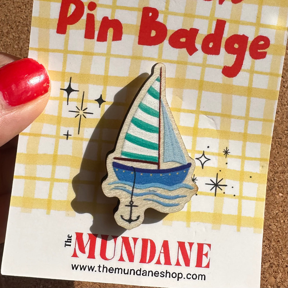 Sailing Boat Wooden Pin