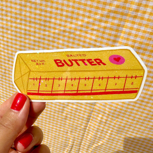 Salted Butter Vinyl Rainbow Glitter Sticker