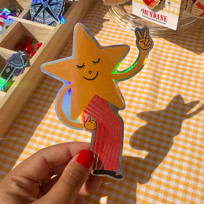 Dancing Star Vinyl Holographic Sticker