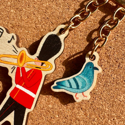 London Beefeaters Wooden Keyring Souvenir