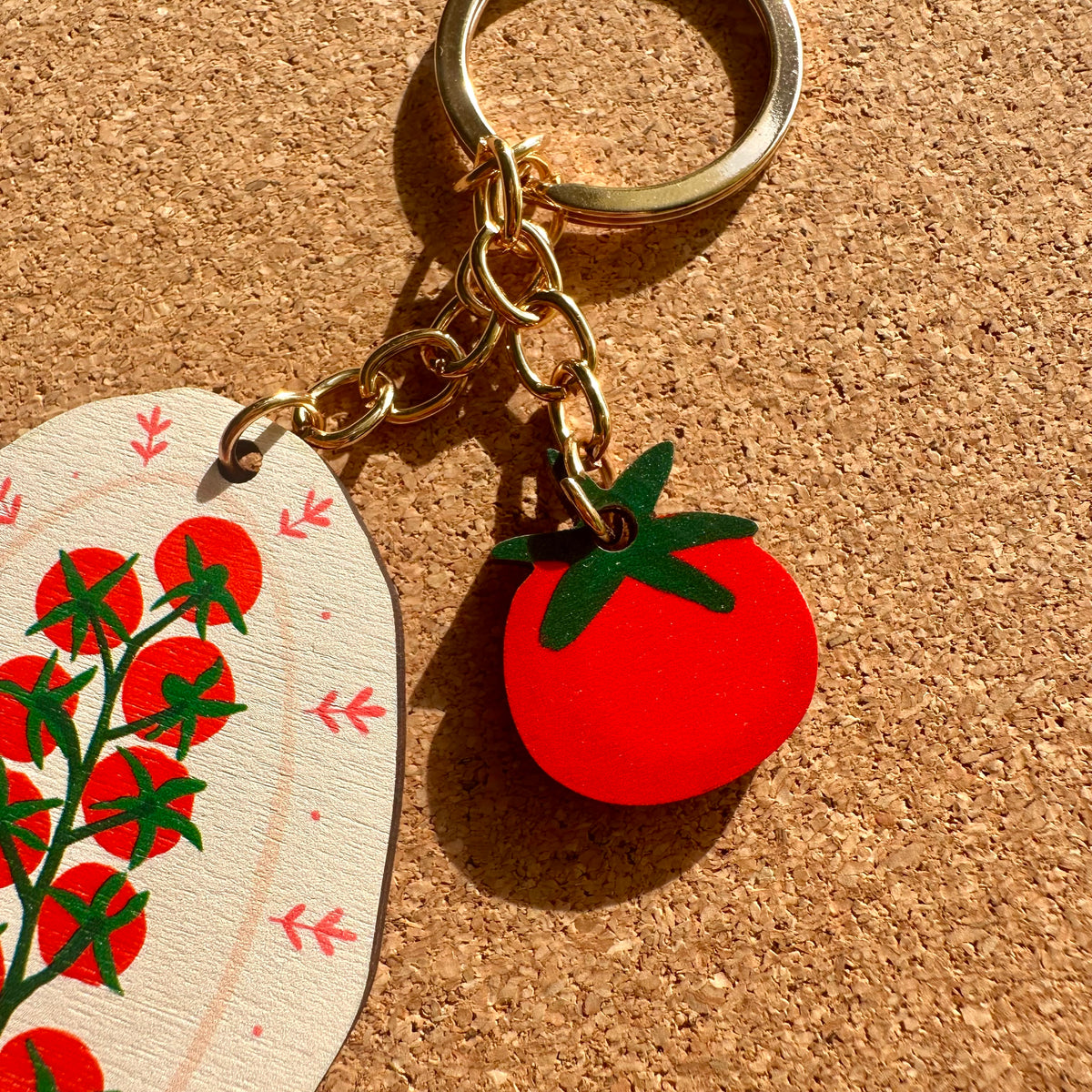 Tomato Plate Wooden Keyring