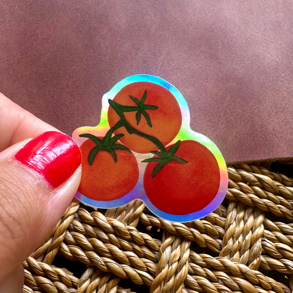Bunch of Tomatoes Vinyl Holographic Sticker