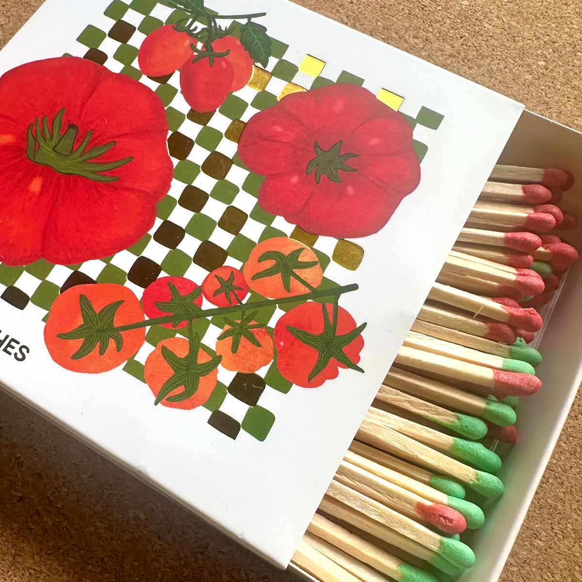 Mediterranean Tomato Gold Foil Luxury Match Boxes