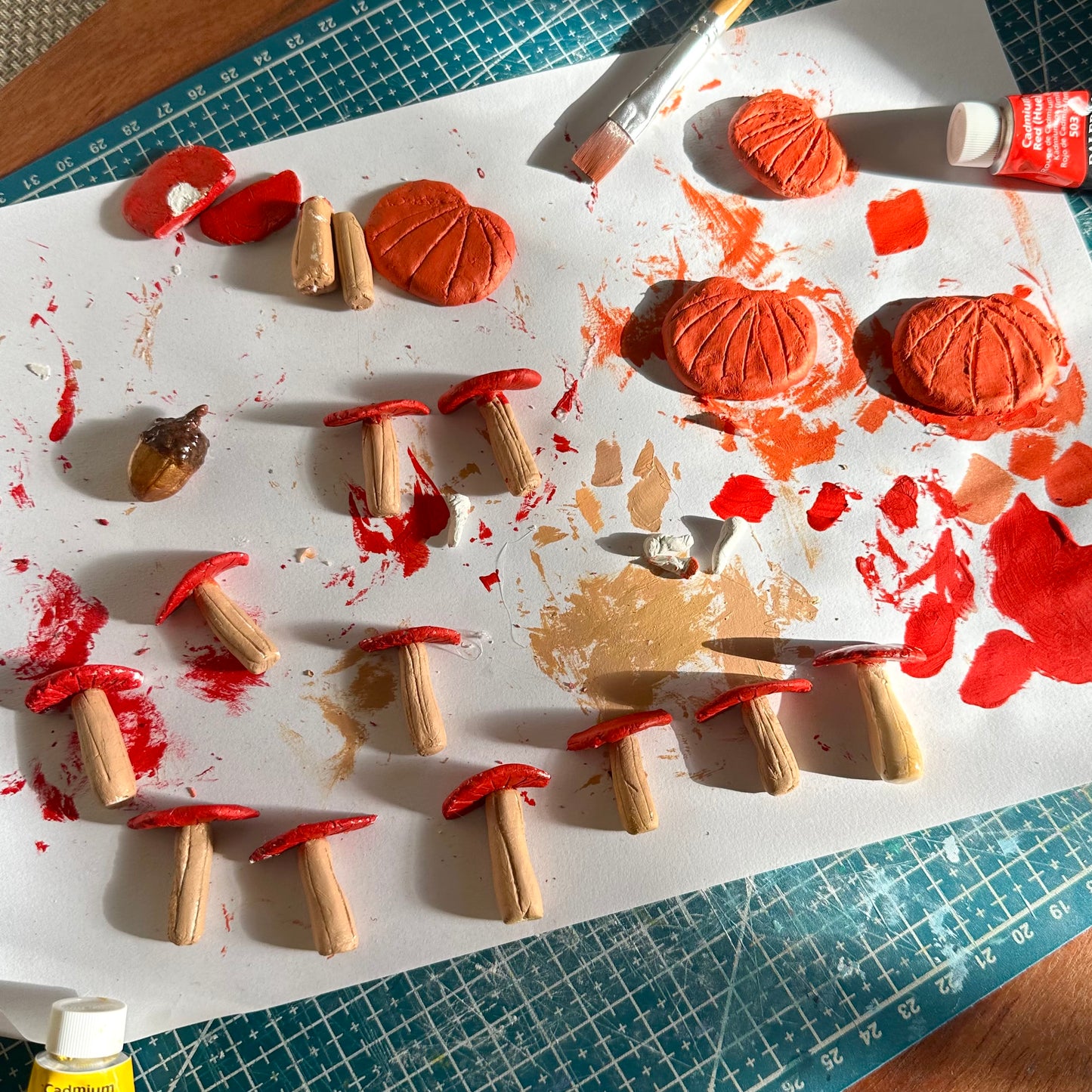 Pumpkin hand made clay pin