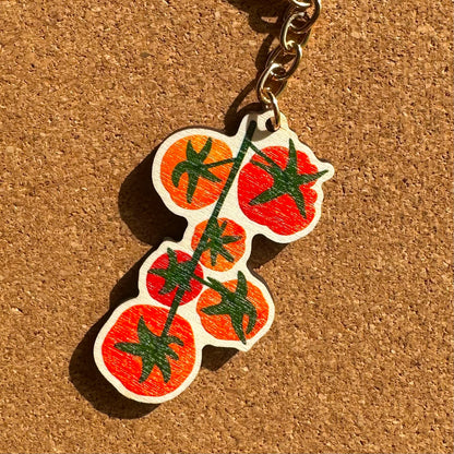 Tomato Vine Wooden Keyring