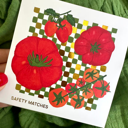 Mediterranean Tomato Gold Foil Luxury Match Boxes
