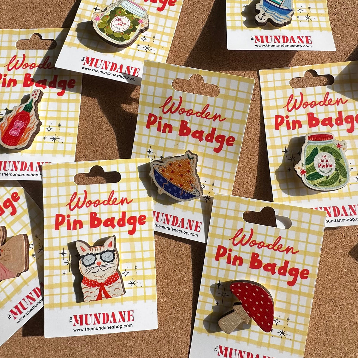 Cute Cat Wooden Pin