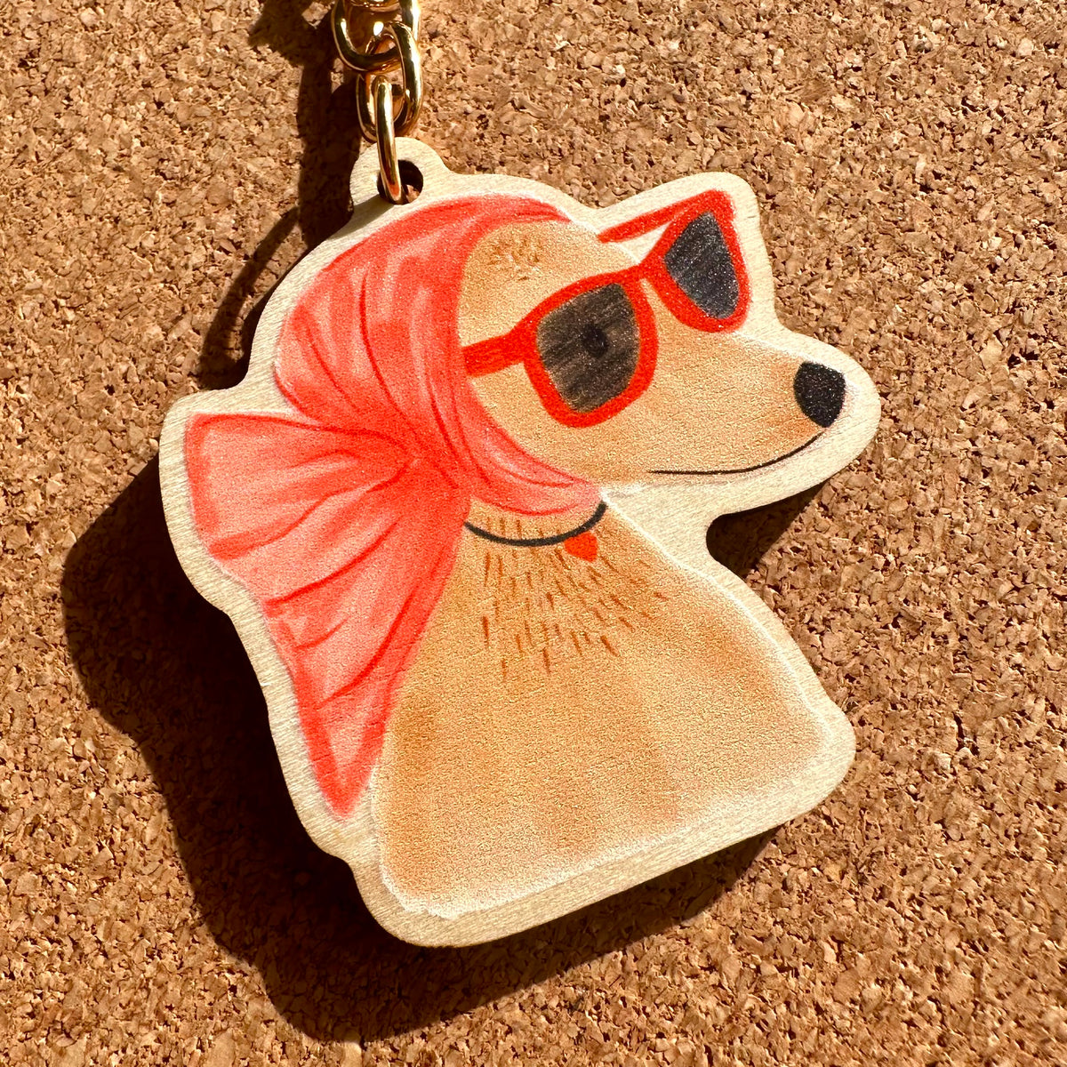 Sassy Dog Wooden Keyring