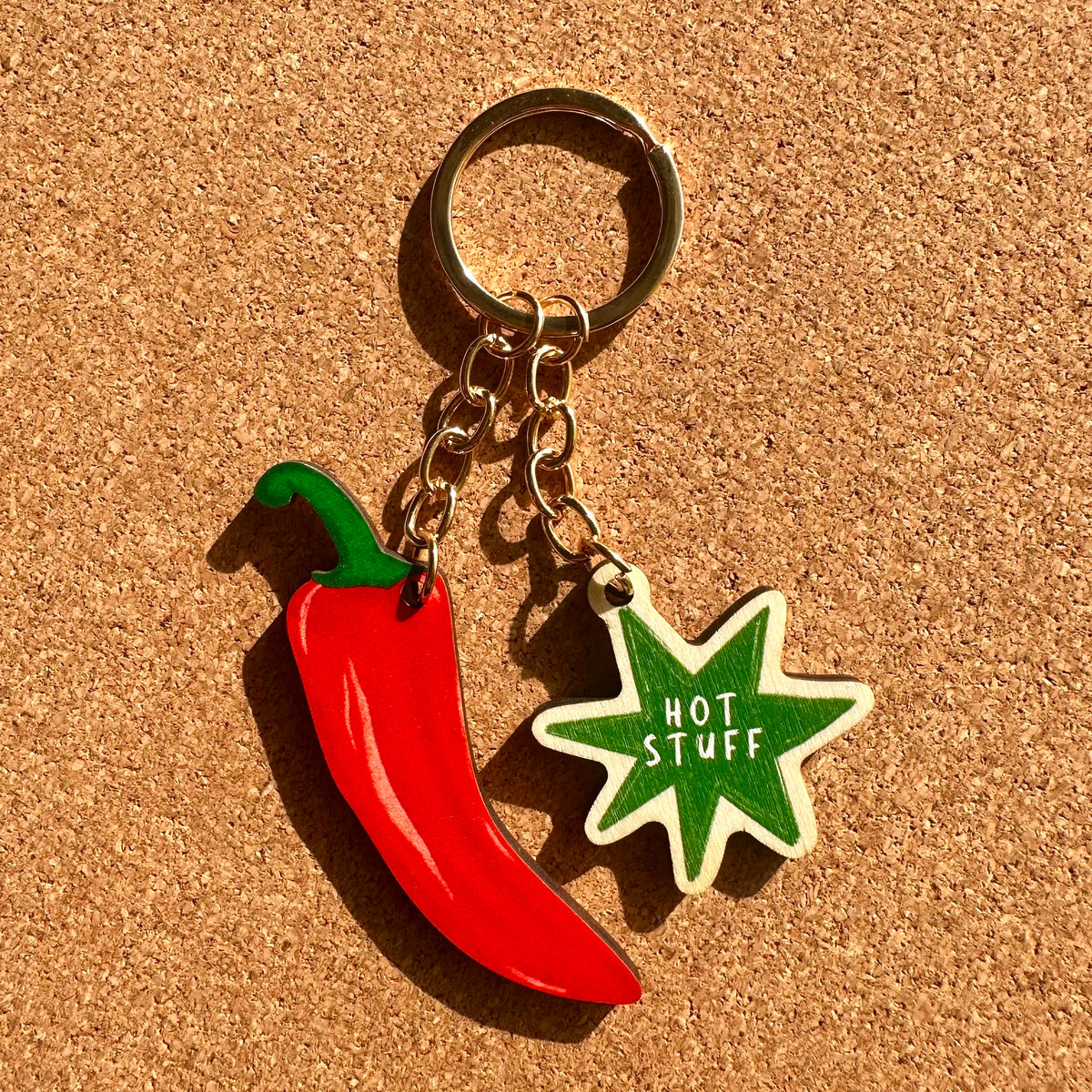 Big Chilli Hot Stuff Wooden Keyring