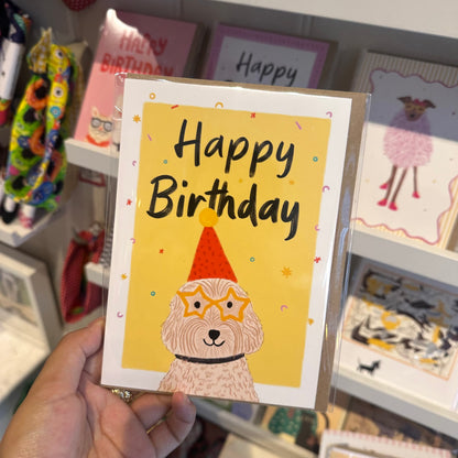 Cockapoo Ready for the Party Dog Birthday Card