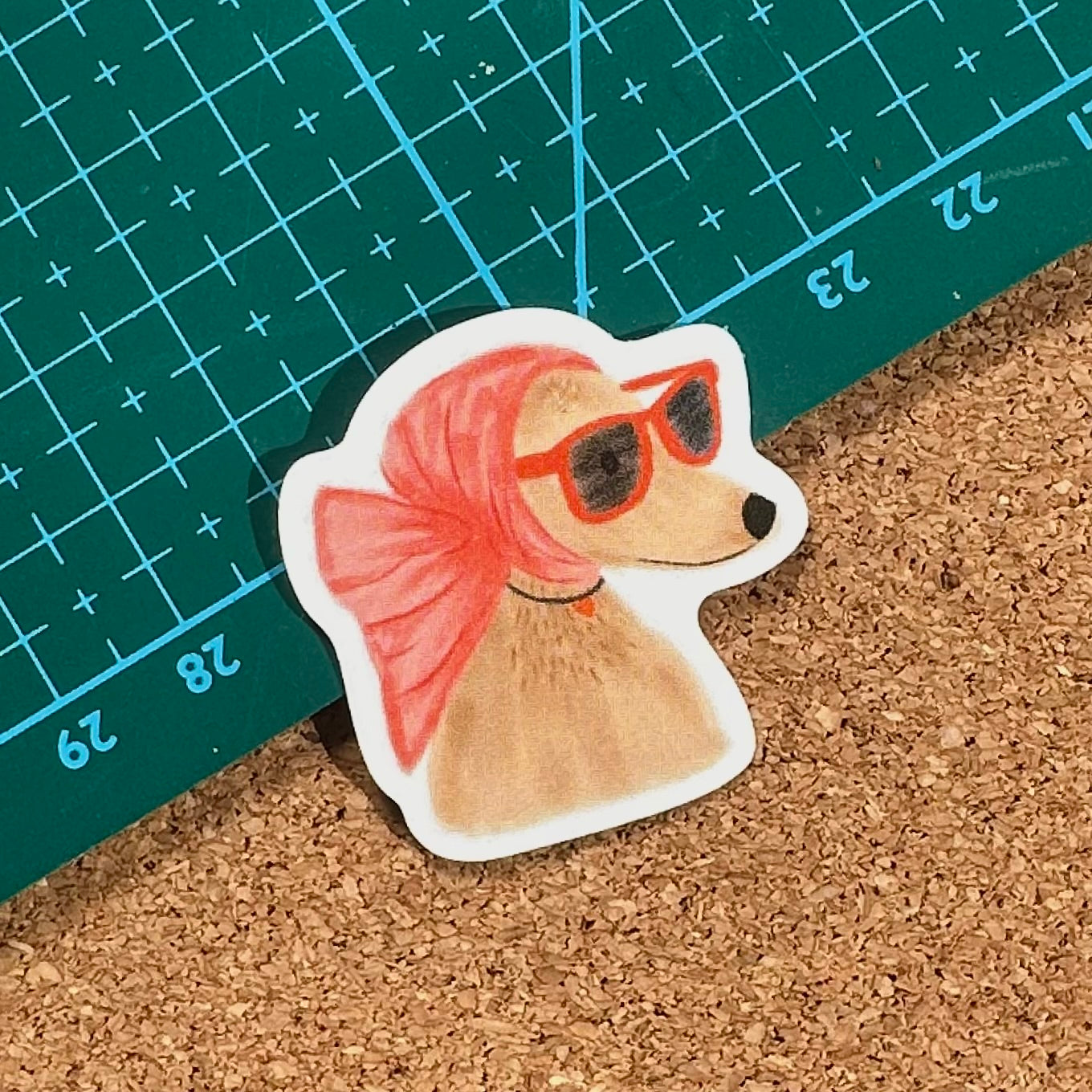 Stylish dog with Scarf & sunnies Vinyl Sticker