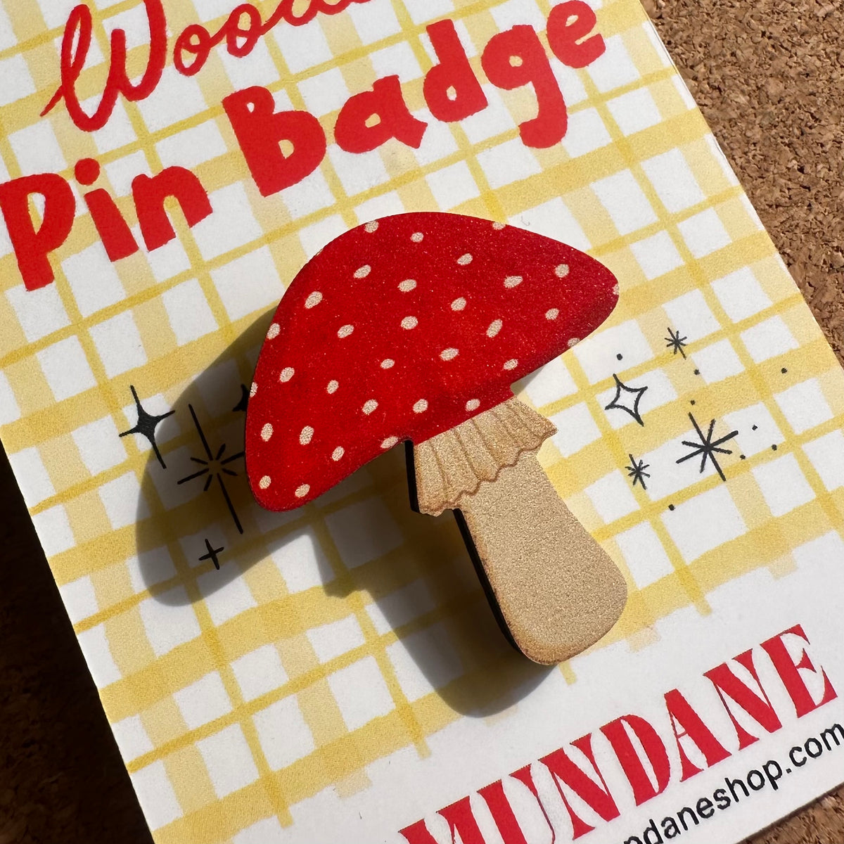 Woodland Mushroom Wooden Pin