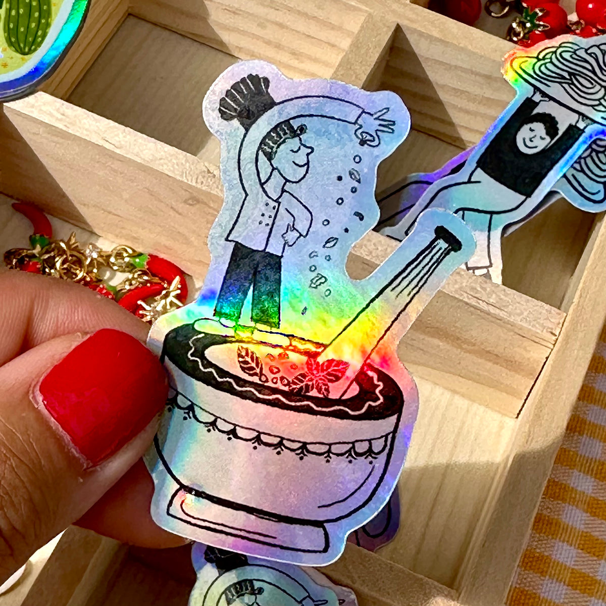 Crazzy Pesto Chef Vinyl Holographic Sticker