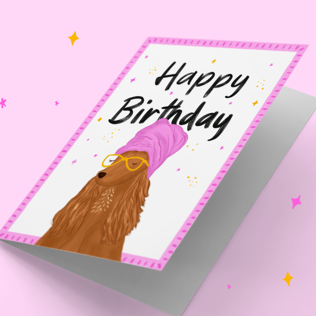 Bath Lover Dog Birthday Card