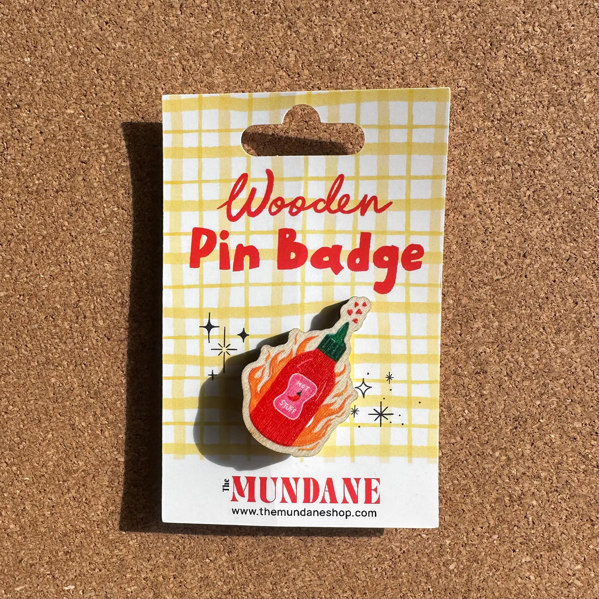 Hot Stuff Chilli Bottle Wooden Pin
