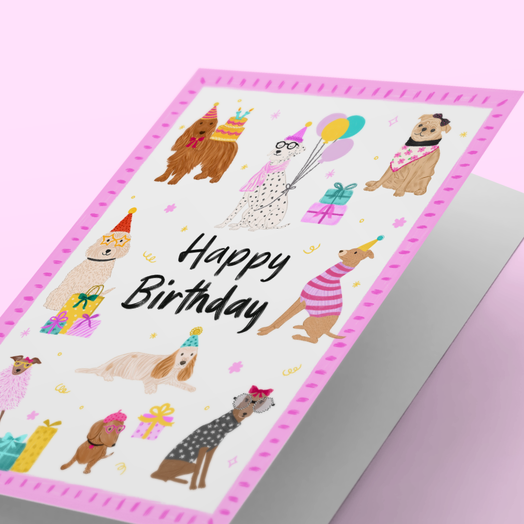 Dog Crew Birthday Greeting Card
