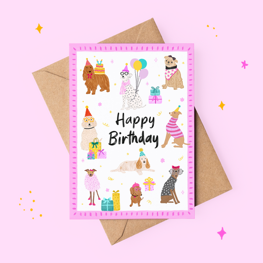 Dog Crew Birthday Greeting Card