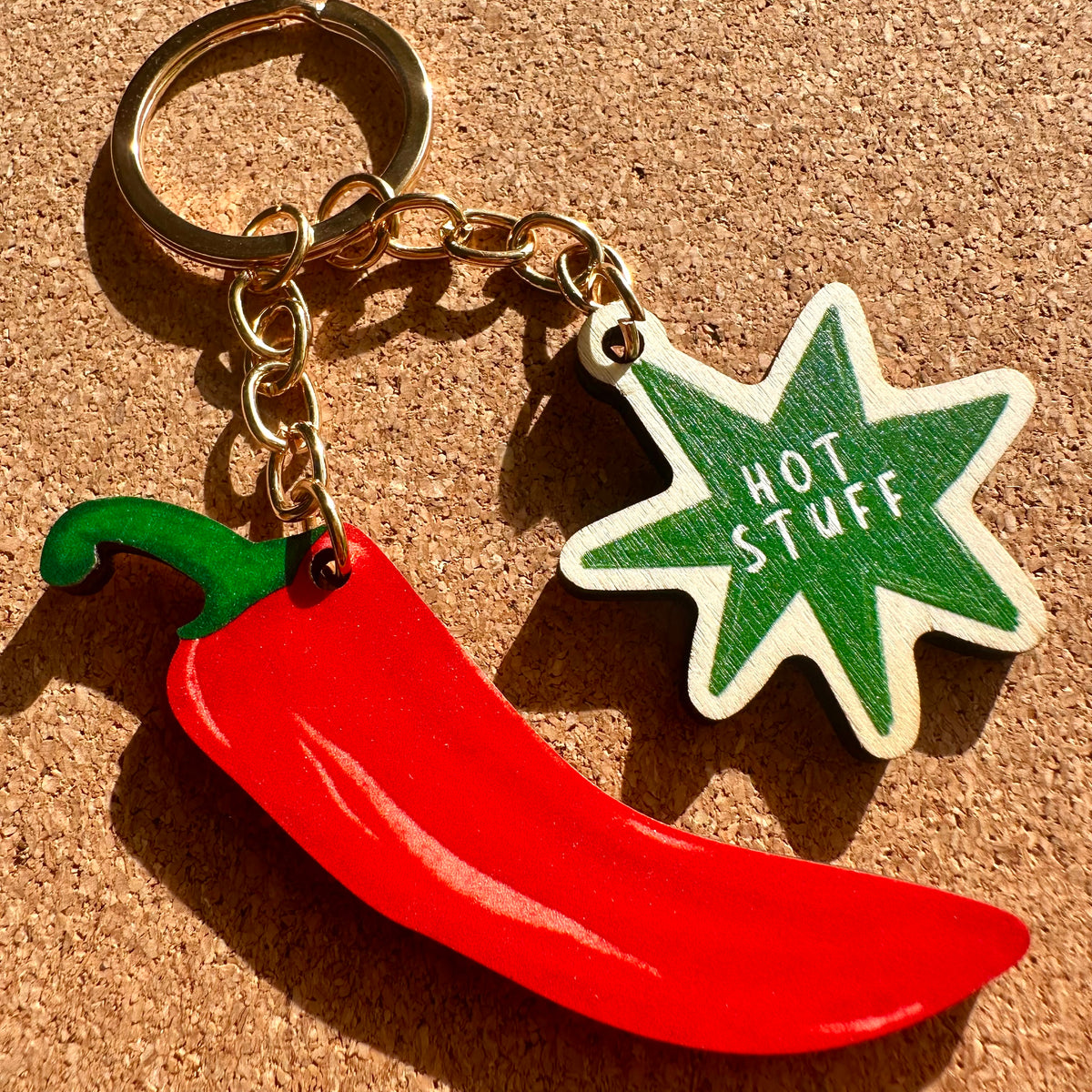 Big Chilli Hot Stuff Wooden Keyring