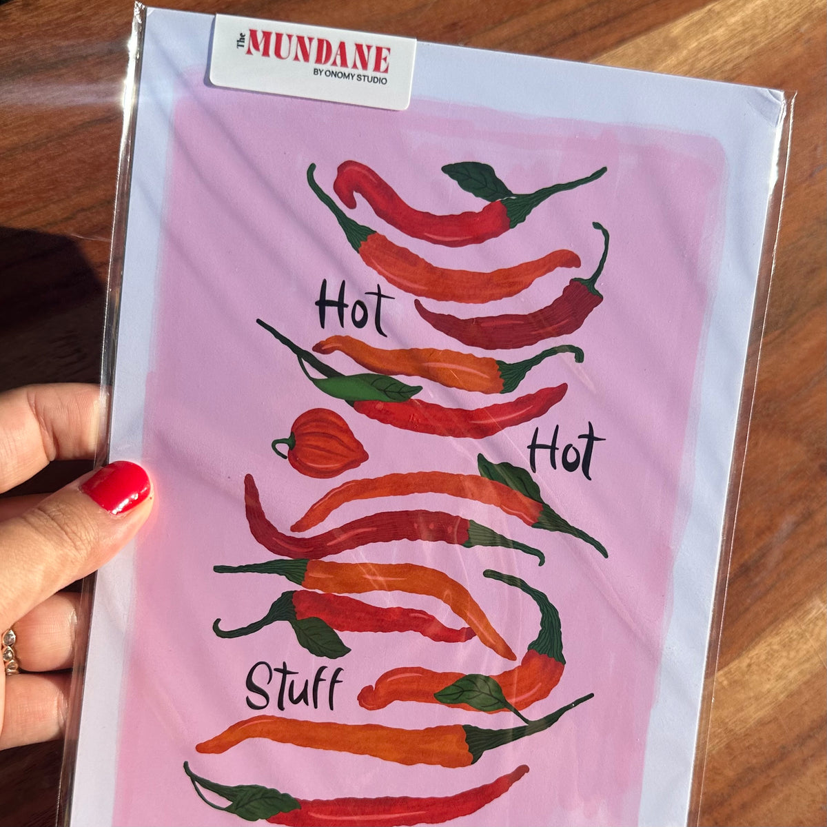 Pink HOT HOT Stuff Chilli Giclée Art Print