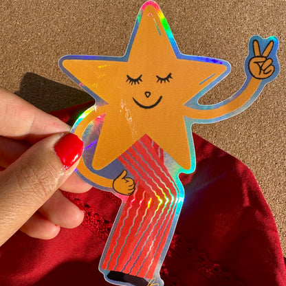 Dancing Star Vinyl Holographic Sticker