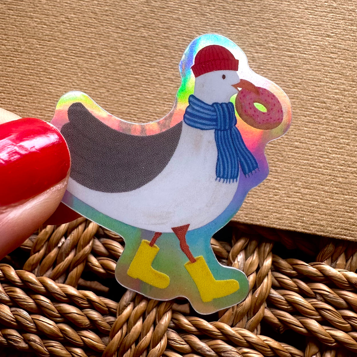Seagull Donut Heist Vinyl Holographic Sticker