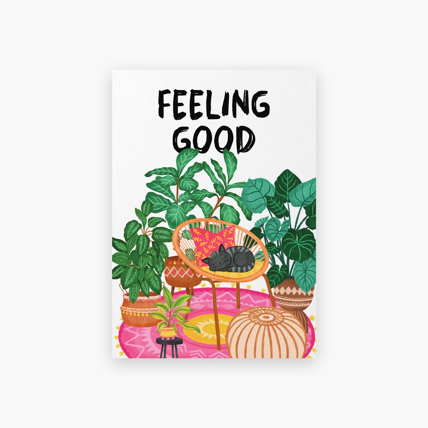 Feeling Good Cozy Cat Art Print