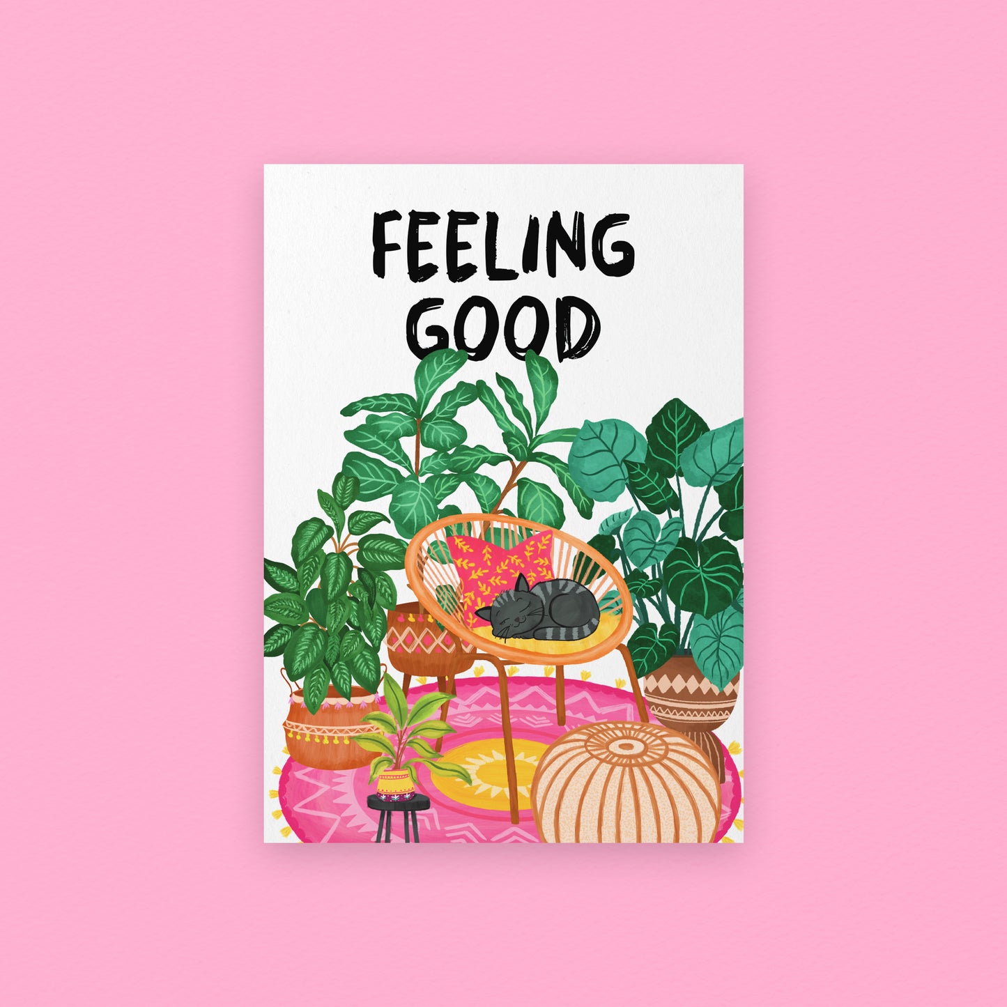 Feeling Good Cozy Cat Art Print