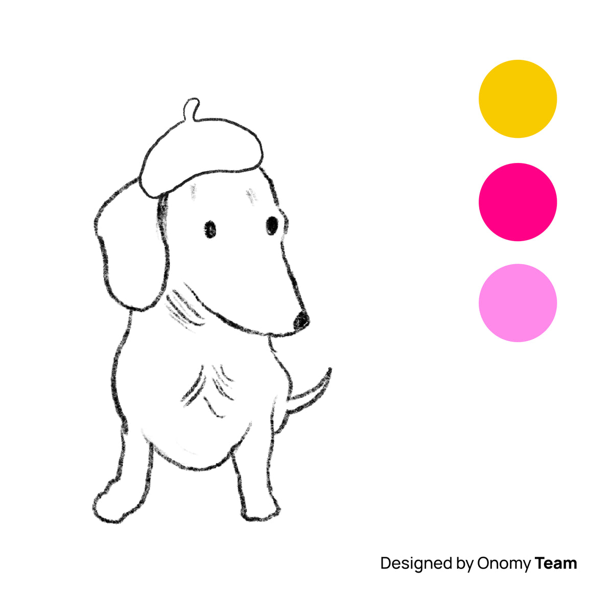 Beret Sausage Dog Giclée Art Print