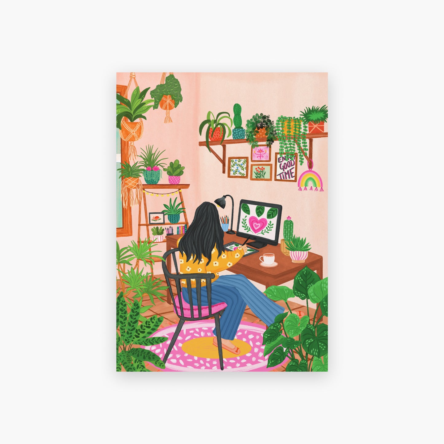 Cosy Creative Desk Art Print | Urban Jungle Collection