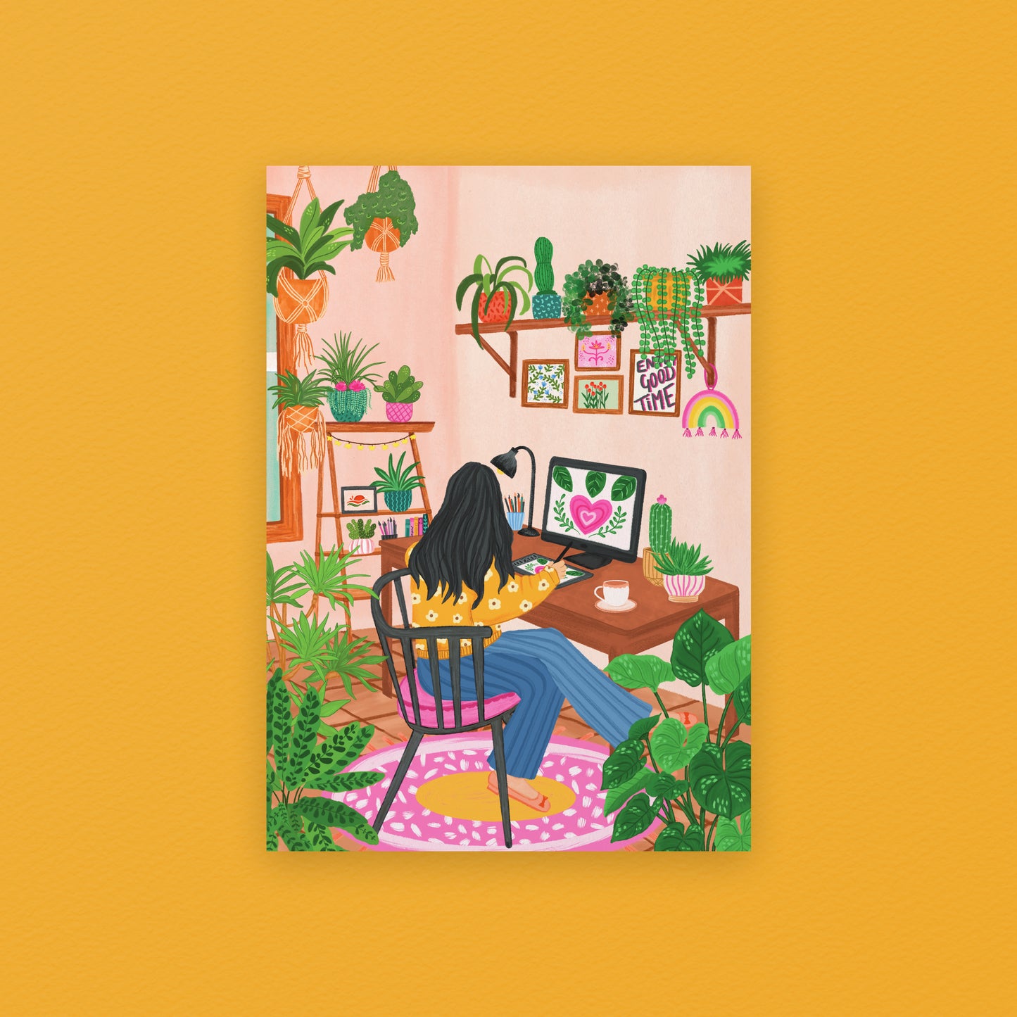 Cosy Creative Desk Art Print | Urban Jungle Collection