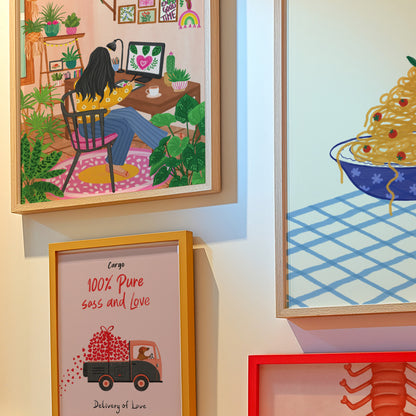 Cosy Creative Desk Art Print | Urban Jungle Collection Giclée Art Print