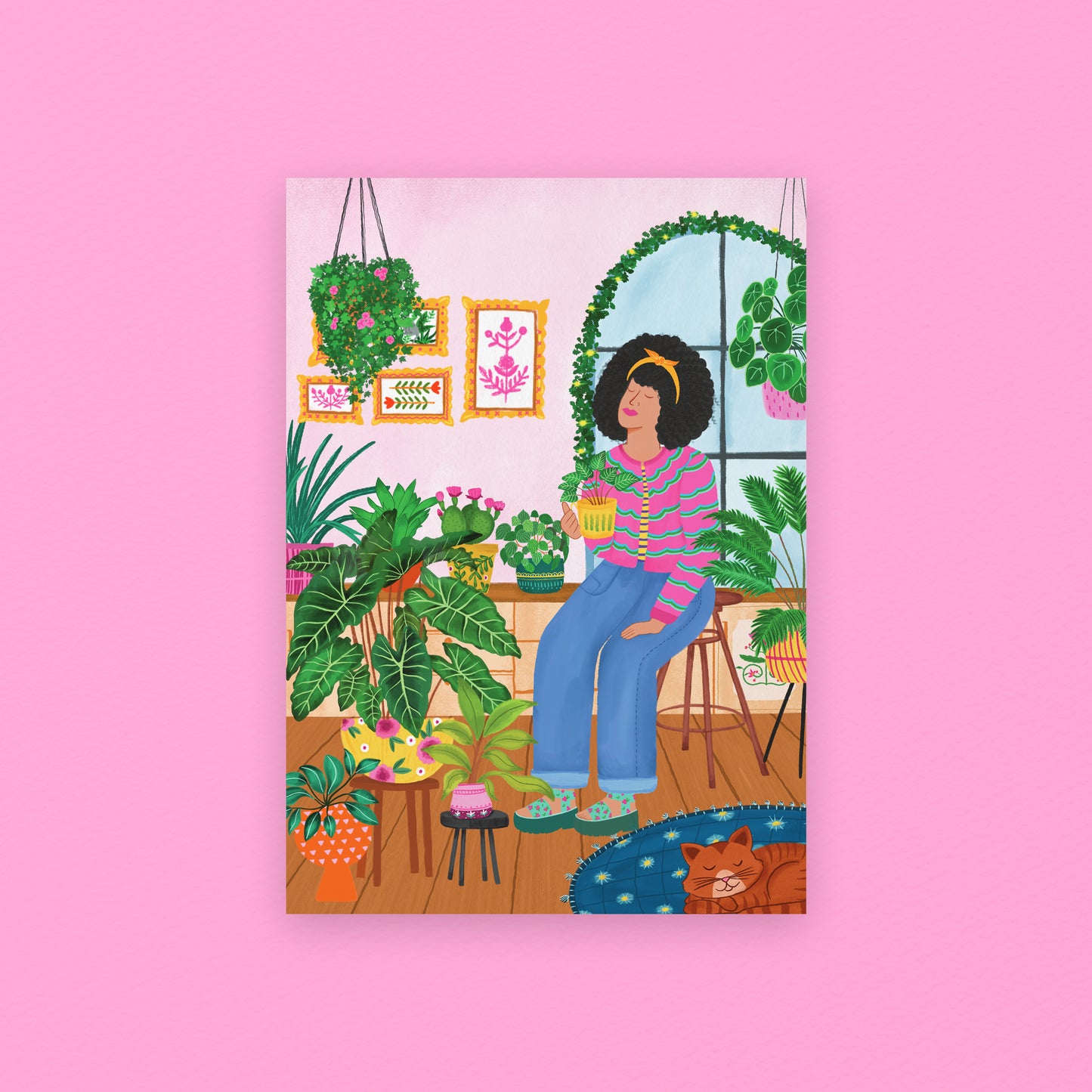 Cozy Coffee & Plants Art Print