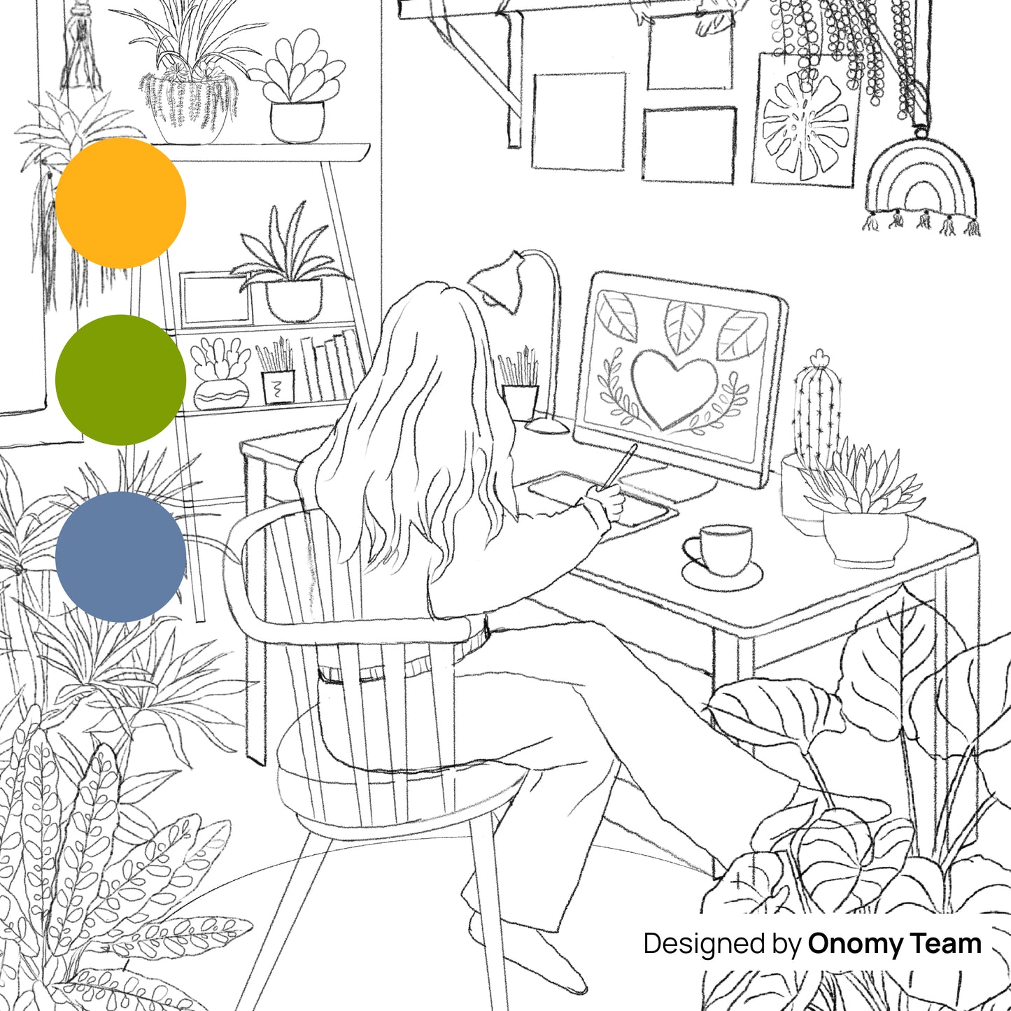 Cosy Creative Desk Art Print | Urban Jungle Collection