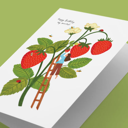 World Of Strawberry Birthday Greeting Card