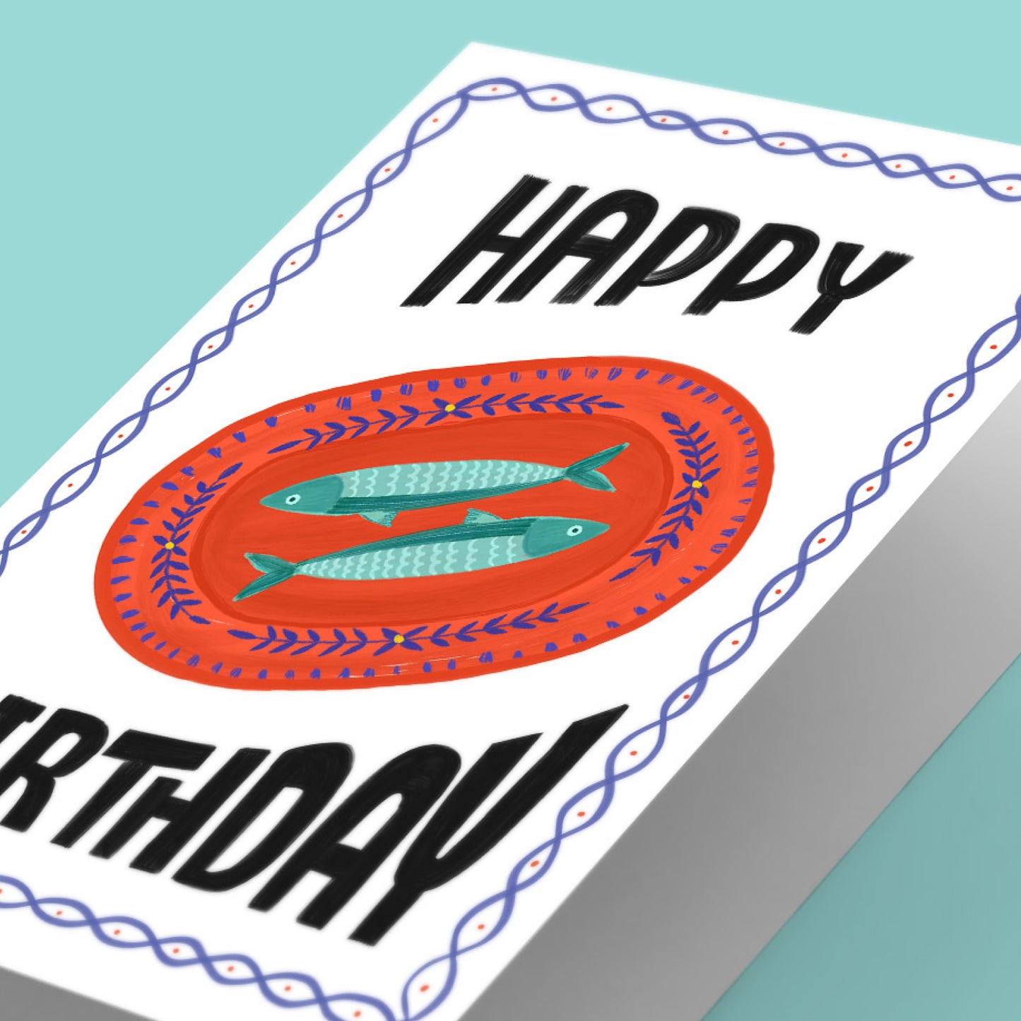 Fish Tin Happy Birthday Greeting Card